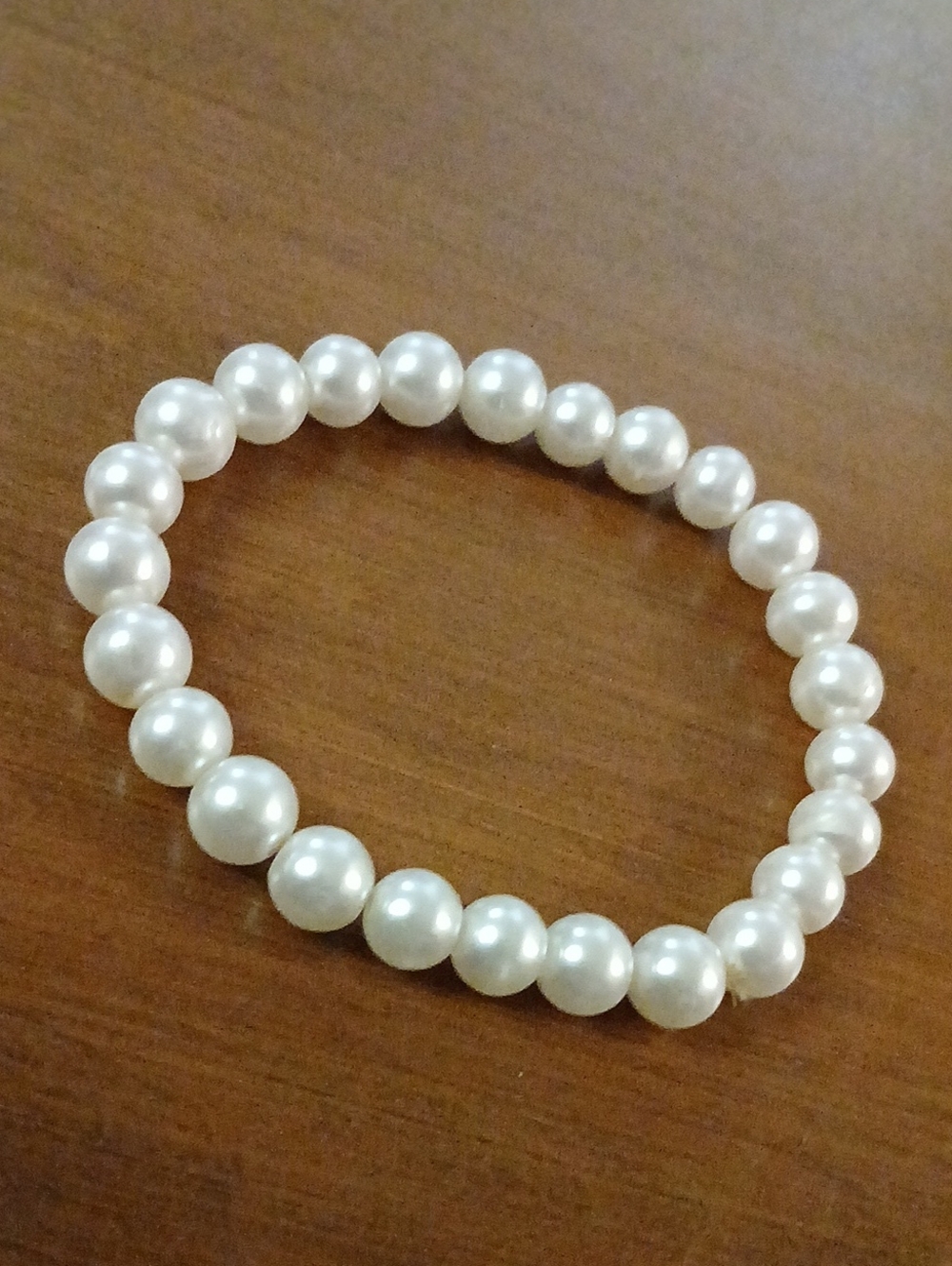 Classic White Faux Pearl Stretch Bracelet - Classy Fashion